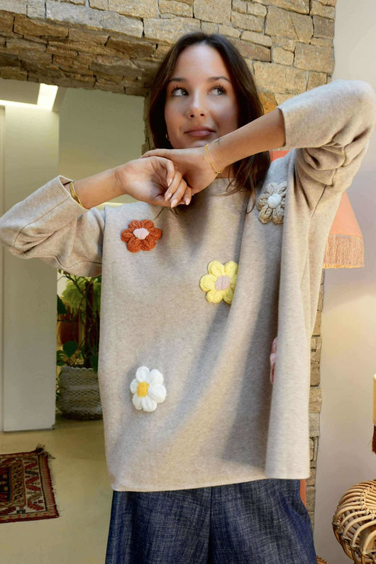 Hello Miss Daisy Knit Mocha Marl